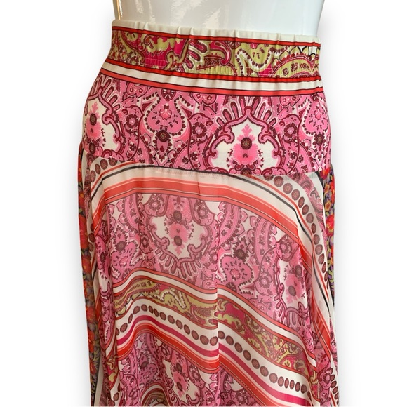 V CRISTINA CHIFFON MIDI SKIRT WITH ASYMMETRIC HEM. WOMEN’S SIZE MEDIUM - Picture 5 of 8